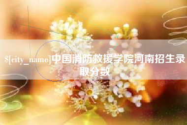 潜江中国消防救援学院河南招生录取分数