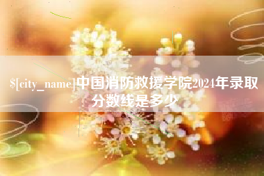 潜江中国消防救援学院2024年录取分数线是多少