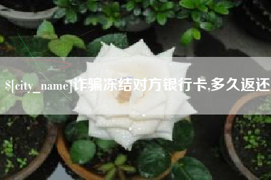 潜江诈骗冻结对方银行卡,多久返还