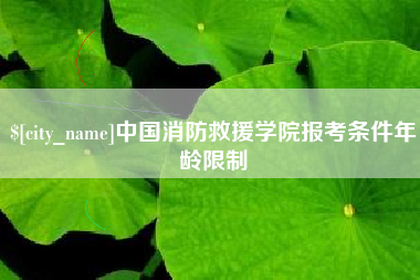 潜江中国消防救援学院报考条件年龄限制
