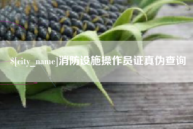 潜江消防设施操作员证真伪查询