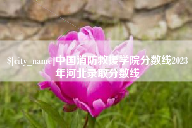 潜江中国消防救援学院分数线2023年河北录取分数线