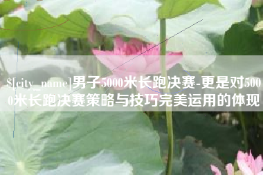 潜江男子5000米长跑决赛-更是对5000米长跑决赛策略与技巧完美运用的体现