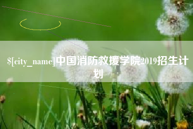 潜江中国消防救援学院2019招生计划