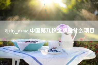潜江中国第九枚金牌是什么项目