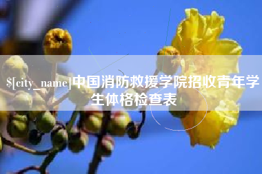 潜江中国消防救援学院招收青年学生体格检查表